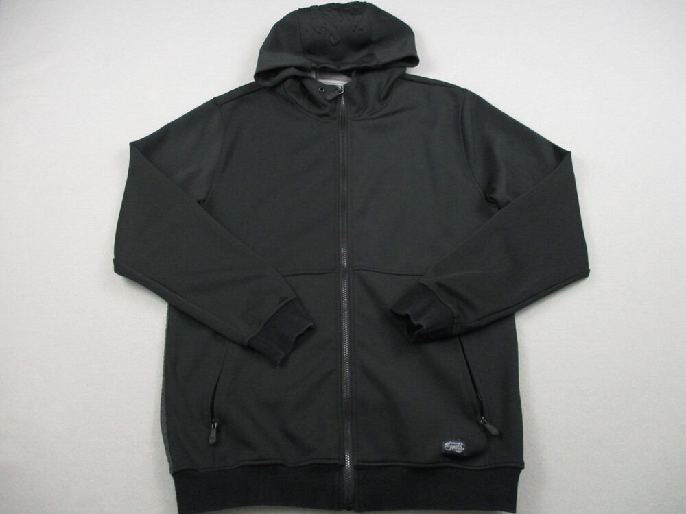 Red Bull Racing Hoodie Men Extra Large Black Solid Signature Jacket Embossed XL
